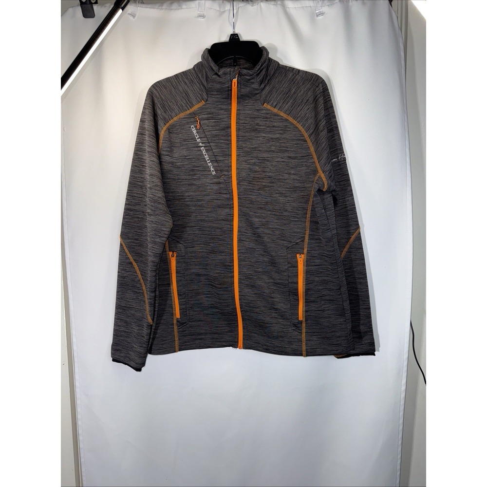 North End Sport Full Zip Jacket Women's Carbon Heather/Orange Sz Med. Kawaii HI
